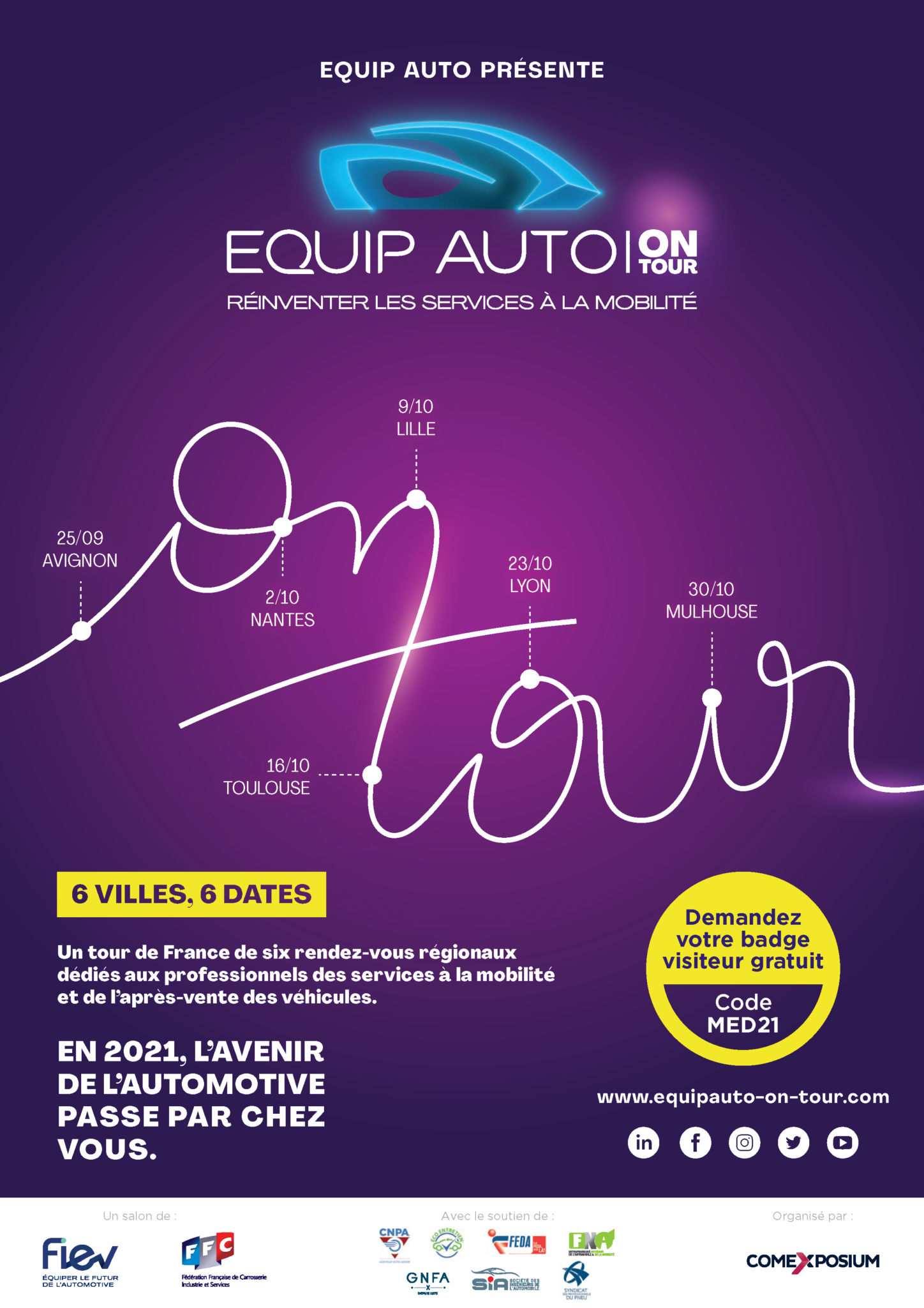 Demandez vite votre badge gratuit pour EQUIP AUTO On Tour Fiev